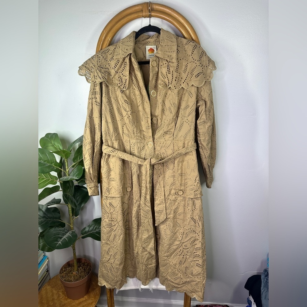 NWT Farm Rio Brown Tan Laise Trench Coat sz S - Picture 6 of 10